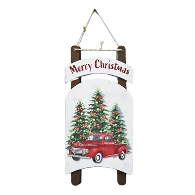 Vintage Truck Sled Christmas Sign
